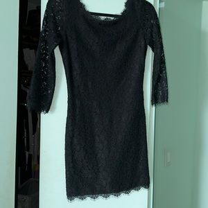 Diane von Furstenberg black lace dress size 0